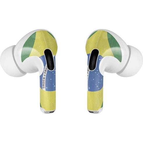 Brazil Flag Distressed AirPods Pro 2nd Gen Skin